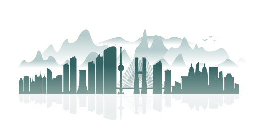 徐州城市建筑水墨画