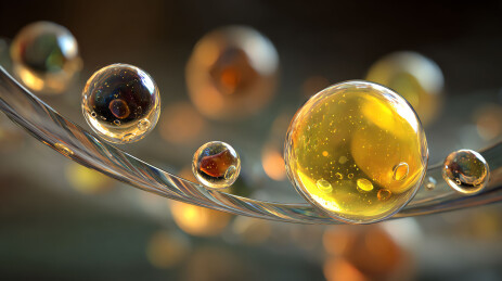 微观液滴悬浮于流动介质中