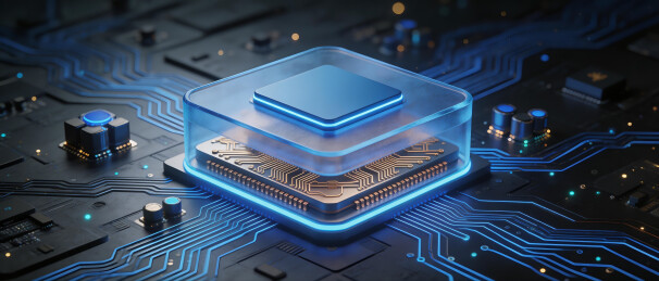 层芯片透明封装 3D 结构图