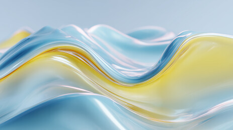 参数化曲面蓝黄光背景   