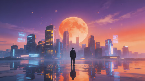 孤影望月赛博城