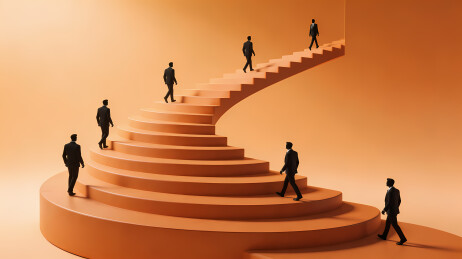 西装剪影登橙阶