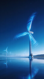 夜色风电蓝光轨