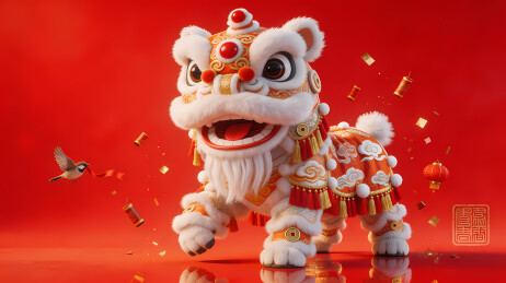 白狮贺岁迎新春