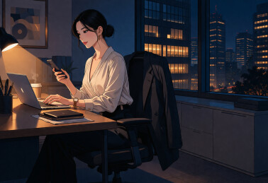 夜班加班女白领
