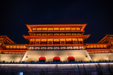 隋唐洛阳城应天门夜景
