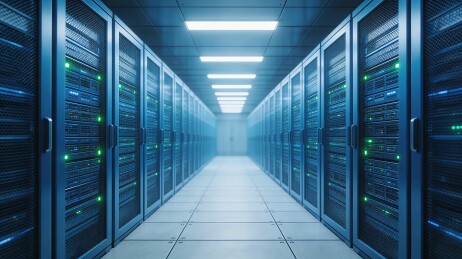 数据中心的宽敞走廊