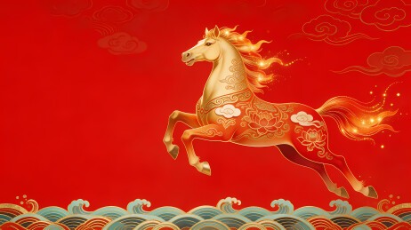 金色神驹腾跃祥云