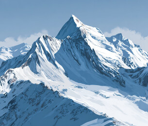 雪山峰顶的壮丽景观