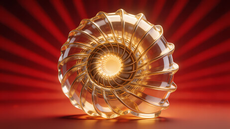 琥珀金螺旋贝壳