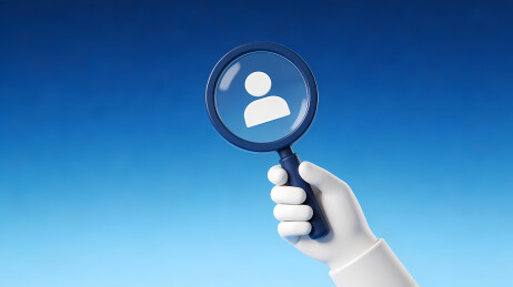 白手执蓝镜映用户图标