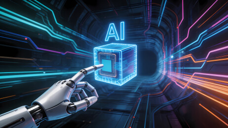 机械臂指向AI全息芯片