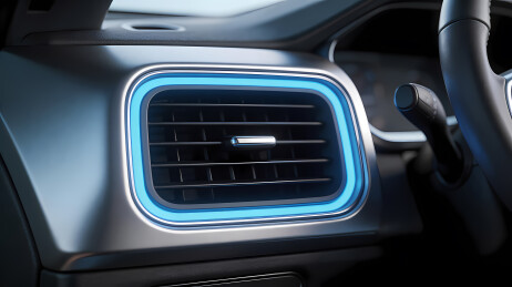 智能座舱蓝色氛围出风口