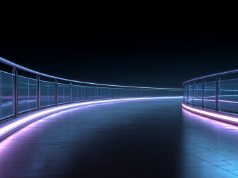 暗黑未来路霓光玻璃栏背景   