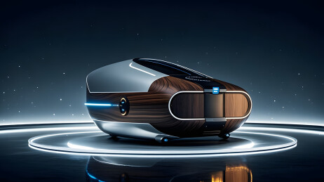 未来感木质银色舱体交通工具