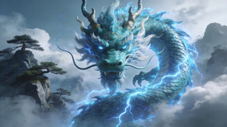 青龙雷霆云海东方神话主视觉