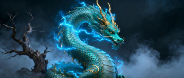 青龙雷霆云海东方神话主视觉