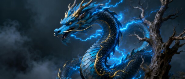 青龙雷霆云海东方神话主视觉