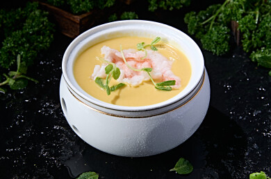 鲜豆糜豆糊豆苗烫鲜虾仁