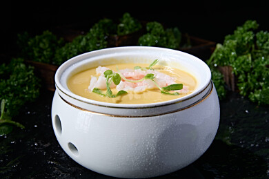 鲜豆糜豆糊豆苗烫鲜虾仁