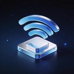 蓝色科技感无线信号图标