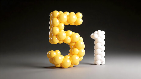 五一黑金气球立体 51 艺术字设计图