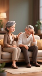 老年夫妻室内温馨陪伴