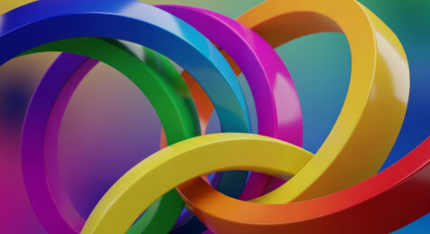 多彩交织的抽象环形图案