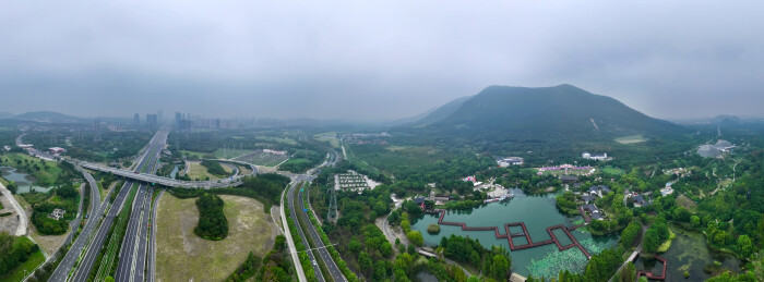 苏州虎丘区浒墅关镇大阳山国家森林公园航拍