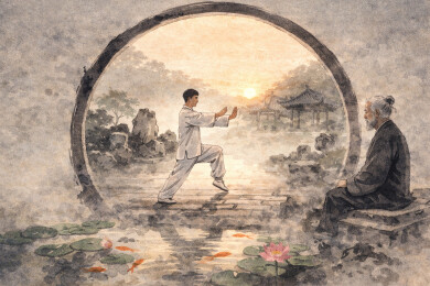 园林太极晨练