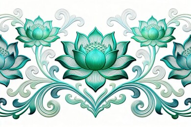 莲花浮雕东方国潮纹样主视觉