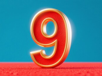 数字9金色红边