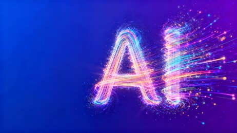霓虹光效AI字母科技背景