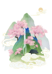 古风山峦小景
