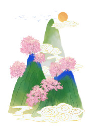 古风山峦小景