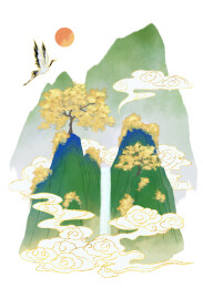 古风山峦小景