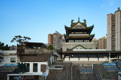 广州永庆坊八和阁和城市天际线