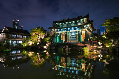 广州永庆坊粤剧艺术博物馆戏台广福台夜景