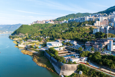 湖北恩施巴东县巫峡口航拍