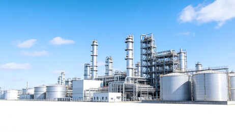 大型工业厂区全景蓝天白云