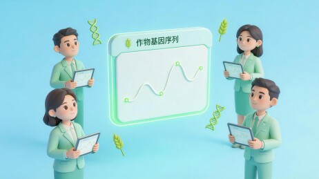 科研人员围绕作物基因序列数据进行分析