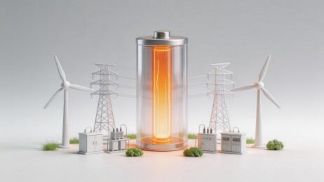 透明电池与风力发电输电设施模型组合