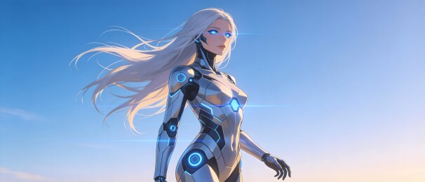 未来科技女性战士形象