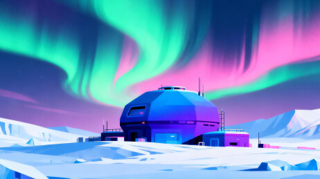 极地科考站与极光