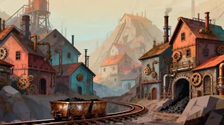 蒸汽工业小镇风光