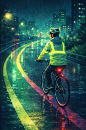 雨夜反光骑行