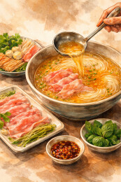 热汤浇淋过桥米线