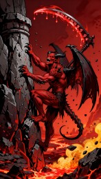 暗黑风格地狱恶魔插画