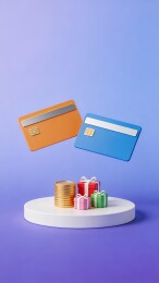 信用卡礼品金币组合展示场景
