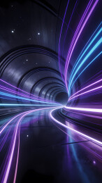 蓝紫光带穿梭黑隧